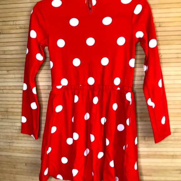 Mini Boden Red Sweatshirt Dress • Spotty Skater Dress - Picture 4 of 5